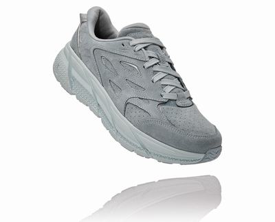 Hoka One One All Gender Clifton L Suede - Tenis Caminhada Mulher - Cinzentas/Azuis, TR86345